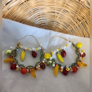 Handmade tutti fruitti earrings 🍌🍓🍋🍊🍒